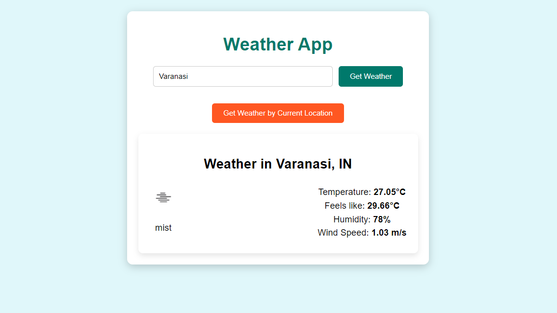 Weather App screenshot